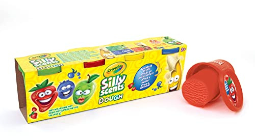 CRAYOLA - Silly Scents Dough, kit de 4 Pots de pâte à Modeler parfumée, 113 g/Chaque, Couleurs Assorties, A1-2150