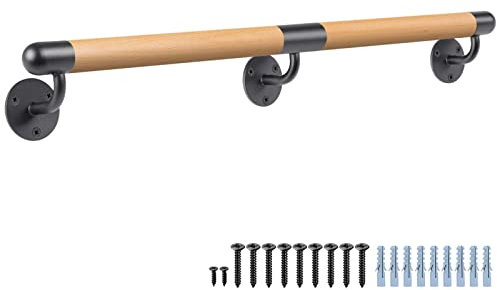 Dolibest Corrimano per scale da 3-10 piedi per scale interne Corrimano a parete con robuste barre in metallo, corrimano per scale senza barriere e barra di supporto, corrimano per scale interne