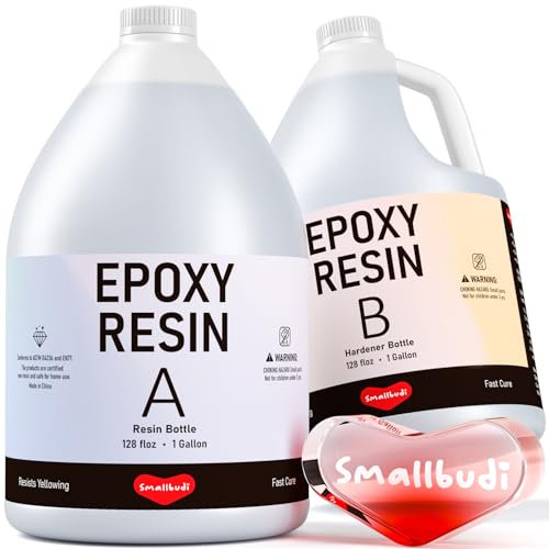 Smallbudi kristallklares Epoxidharz-Set, Hochglanz und blasenfreies Kunstharz-Epoxy zum Gießen und Beschichten, DIY, Schmuck, Handwerk, Fluss-Tischplatten, einfaches Mischen 1:1 Verhältnis