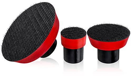 Mesee 3 Pieces Hook and Loop Backing Pad for Angle Grinder, M14 Thread PU Polisher Backer Pad Plate Rotary Sanding Buffing Machine Accessories - 1 Inch/ 2 Inch/ 3 Inch