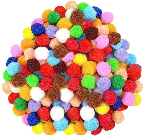 Pompons zum Basteln, 250 Stück Filzkugeln Bunt Groß Pompoms 2,5cm Pompom für DIY Kreative Handwerk Partydekoration