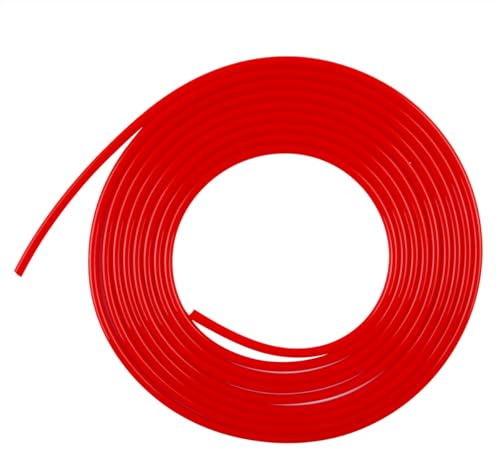 LUXERAD,High Performance Silicone Vacuum Hose,ID= 0.16 (4mm), OD= 0.31 (8mm) Length=10 Feet（3 Meters）,Silicone Vacuum Hose Line Tube Pipe Universal 4mm x 8mm Red