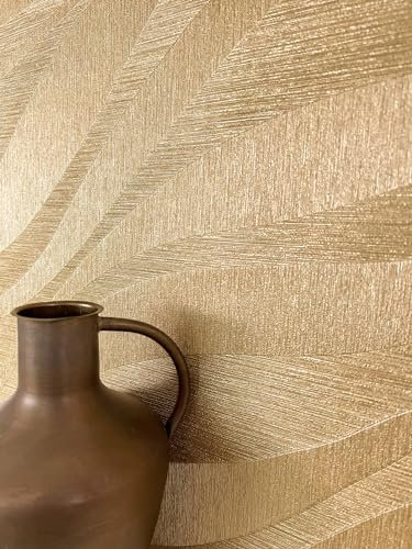 Newroom Vliestapete Gold Wellen Mustertapete Wohnzimmer