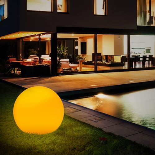 homdat Luces Solares Exterior LED Lampara Solar Jardin Bola con Control Remoto Luces Solares Jardín con 16 Colores Lampara Solar Bola Exterior per Jardin, Patio, Caminos, Suelo, CéSped, Camping