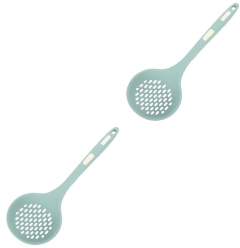 Amosfun 2 Piezas colador de silicona espumadera cuchara ranurada desnatador de aceite colador de cocina escurridor cocina pasta cucharas cesta cuchara de comida cocida cuchara de fideos
