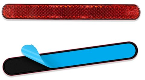 AYBUY Reflektoren Motorrad E4 Hinten Rot, 2 Stück 100X13X7mm Fahrrad Reflektoren, Rechteckige Reflektoren zum Kleben, Katzenauge Multifunktional Scooter E-geprüft
