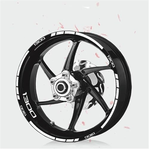 TRFBD Modische Persönlichkeit Dekorativer Aufkleber Für Motorradreifen, wasserdichte Felgenaufkleber, Reflektierende Streifenfolie Für K1300R K 1300 R K1300 R(Style 4)