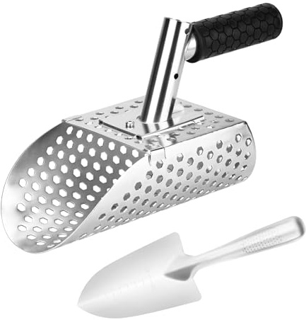 FBANG Juego de 2 Palas para Detector de Metales, Tamaño Grande y Pequeño de Acero Inoxidable, Accesorio Práctico para Detectores de Metales