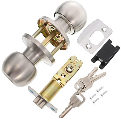 Artibetter Maniglia Porta Con Serratura in Acciaio Inox Per Porta Interna, Maniglia Con Serratura Per Camera Da Letto, Pomello Durevole Con Meccanismo Fluido Per Bagno e Ufficio