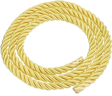 Rebower Cordoncino in nylon intrecciato da 10 mm, per cucito, decorazione domestica, colore: giallo dorato