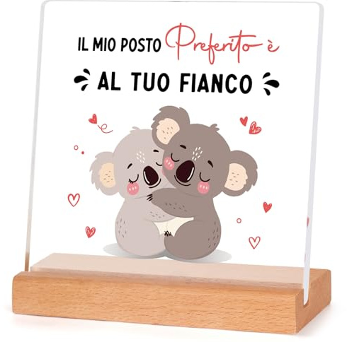 Regalo Anniversario Matrimonio per Lui Lei, Regali di Coppia Koala Targhe Decorativo, Regalo Compleanno San Valentino per Fidanzato, Fidanzata, Moglie, Marito