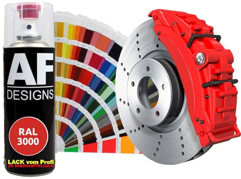 Alex Flittner Designs Spraydose RAL3000 FEUERROT | Hochwertiger 2K - Bremssattellack: Der Alex Flittner Designs 2K Bremssattellack bietet eine langlebige, widerstandsfähige