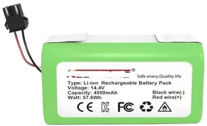 Batería De Iones De Litio De 14,4 V Y 2600 MAh For Conga 990, 1090, Tesvor X500, Ecovacs Deebot N79, N79S, DN622, Eufy RoboVac 11, 11S, RoboVac 30, Etc.(4000mAh X1 PCS)