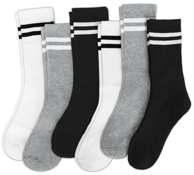 Tialfas 6 Pares Calcetines Deportivos Mujer Tobilleros con Rayas Multipack de Algodón Transpirable Tallas Para Gimnasio Caminar y Deporte Coloridos y Antihumedad