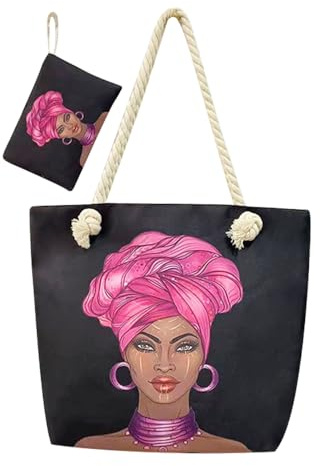 TOEECY Damen Canvas Einkaufstasche Große Bedruckte Tragetasche Reißverschluss-Tasche Personalisiert Mädchen Tote Bag Aesthetic Frauen Geschenke Für Täglichen Gebrauch Reisen(A)