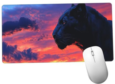Rojo Alfombrilla Ratón 600x300x3mm Alfombrilla Raton XXL con Base de Goma Antideslizante, Accesorios Gaming Leopardo, Ordenador Gamer Regalos, Mouse Pad Gaming Mejora La Precisión Y La Velocida Y1000
