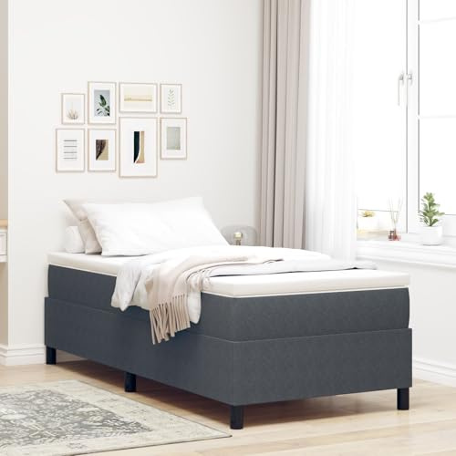 Brokky Boxspringbett mit Matratze Bett Mit Matratze Bett Mit Bettkasten Boxspringbetten Mit Matratze Dunkelgrau 80x200 cm Cordura-Stoff