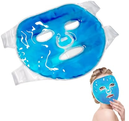 SportEmblema Ice Face Mask - Cooling Gel Face Mask for Puffy Eyes & Headache Relief, Hot Cold Therapy Compress for Facial Skincare, Post Laser Treatment, Sinus Pressure & Migraine, Reusable