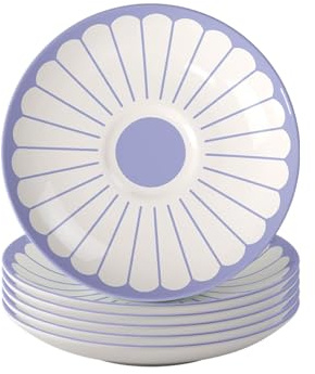 Villeroy & Boch - Fleur Bleu Set di 6 piattini da caffè, 15 cm, in porcellana per caffè e tè, piattino con motivo floreale, lavabili in lavastoviglie e a prova di microonde, porcellana di alta qualità
