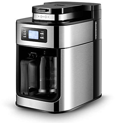 Machine à Café avec Mousse à Lait, Machine à Café Broyant un Ménage à Petite Échelle Broyage Américain Goutte à Goutte Cafetière Automatique Intéressant, HUANGHAIQIU