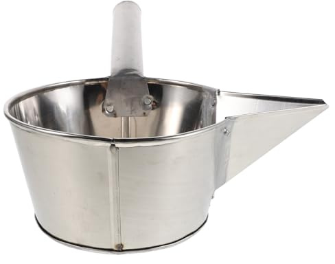 Cabilock Louche à coulis céramique - Pelle à eau en acier inoxydable 1 L avec bec verseur - Outil de poterie pour usage industriel et domestique - Louche à eau épaisse pour le jardinage et le