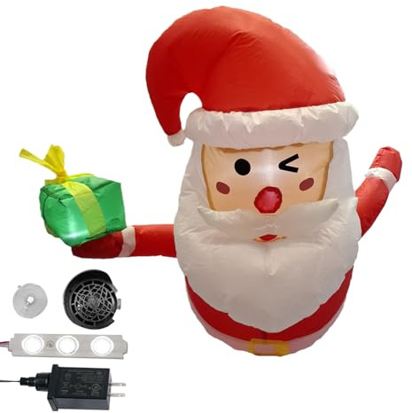 Weihnachts Aufblasfiguren | Aufblasbare Partyzubehör Mit LED Lichtern | 107 cm Weihnachts Aufblasbare Outdoor Dekoration - Für Indoor Garten Rasen Hof Dach Nachbarschaft Hintergrund Veranstaltung