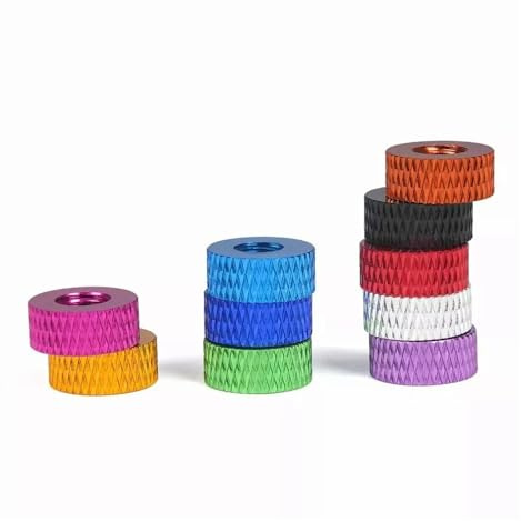 Rändelmutter, 2~5 Stück M2-M4 farbige eloxierte Rändelmutter aus Aluminiumlegierung(Sky blue,M2.5 5Pcs)