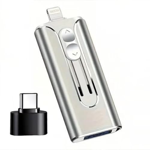 Chiavetta 3-in-1 ad alta velocità DataFlex – Argento– USB/Type-C/Lightning | Archiviazione rapida, backup immediato per PC, iPhone e Android