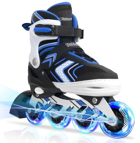 Nattork Kids Adjustable Inline Skates with Light Up Wheels, Roller Skates for Boys Girls Youth, for Boys & Girls Ages 4-16, Fun Birthday