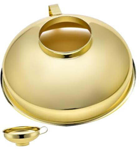 CALLARON Embudo de Acero Inoxidable de Boca Ancha Pequeño, Embudo de Metal Dorado para Aceite y Vinagre, Multifuncional para Cocina y Conservación de Líquidos, Fácil Limpieza, Grado