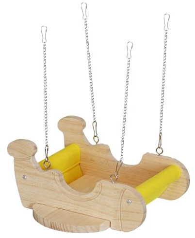 Amaca in legno a forma di aereo per animali domestici, giocattolo a dondolo per piccoli animali, per porcellini d' , furetti, conigli, cincillà, ricci, gerbilli, criceti nani