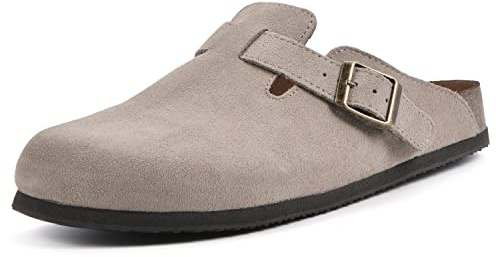 WHITE MOUNTAIN Women's Bari Footbed Sandal, Taupe/Suede, 7 M