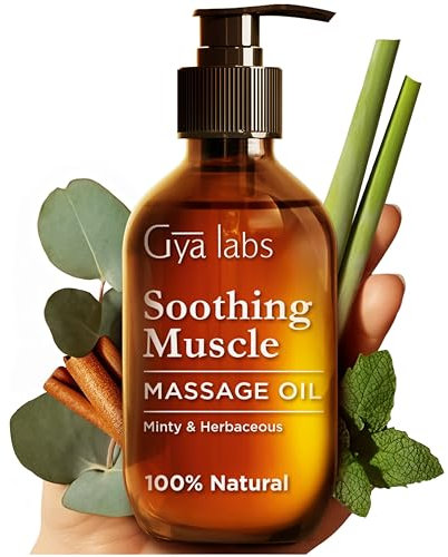Gya Labs Aceite de masaje relajante y sensual para terapia masaje - Aceite masaje cálido calidad spa para parejas - Infundido con menta y canela para masaje cuerpo completo y dolor muscular (200 ml)