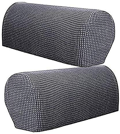 Timegoing 1 Paar Armlehnenschoner Lehnenüberwurf Hussen Bezüge Armlehnstuhlbezüge Stretch Sofa Armkappen Armlehnenbezüge für Stühle Möbelprotektor für Sofa Couch(Grau)