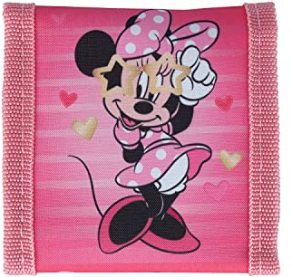 Vadobag VB26363, b枚rse, Minnie Maus, Strapazierf盲hige Kinderb枚rse mit Klettverschluss. Die b枚rse hat EIN Kleinfach mit Rei脽verschluss, EIN Scheinfach Pink