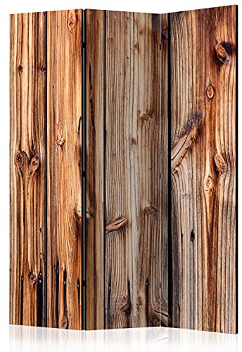 murando - Paravent Raumteiler Holz, 135x172 cm, 3-teilig, Wohnzimmer, Büro | Mobiler Sichtschutz, sofort einsatzbereit, Holzrahmen, ideal fürs Wohnzimmer oder Büro, geruchsneutral, lichtbeständig