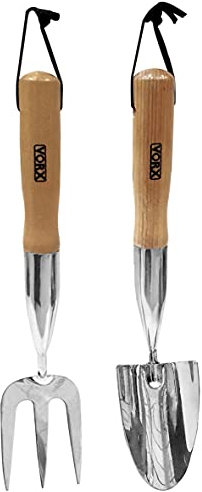 Garden Hand Fork Hand Trowel Stainless Steel Extra Long Wooden Handle Approx. 17inch Long Perfect for Digging, Planting by VORX 1% of Sale Value will be Donated to Children's Hospital Sheffield