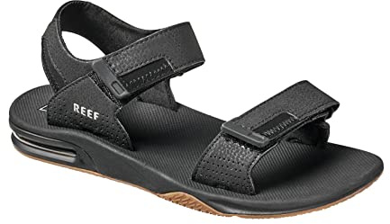 Reef Men's Fanning Baja Sport Sandal, Black/Sliver, 12 UK