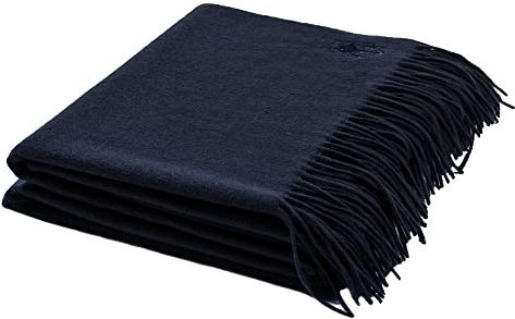 'zoeppritz since 1828' Cashmere Decke aus 100% Kaschmir - unifarben mit Fransen - 130x180 cm - 590 Navy - von ’zoeppritz since 1828`, 540725-590-130x180, 130x180cm