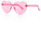 Jagowa Love Heart Sunglasses - Rimless Transparent One Piece in Candy Colors for Girls & Women. Perfect for Parties!