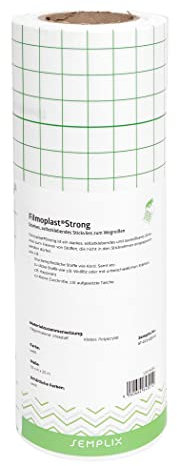 Filmoplast® Strong selbstklebendes, ausreißbares Stickvlies zum Fixieren von druckempfindlichen Stoffen (Kord, Samt, etc.) (weiß, 33 cm x 25 m)