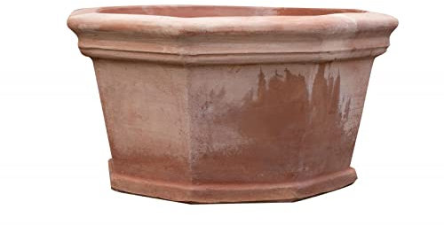 Biscottini Macetas de Terracota Grandes para Plantas 62 x 34 x 62 cm Made in Italy | Maceta Grande de Exterior Artesanal