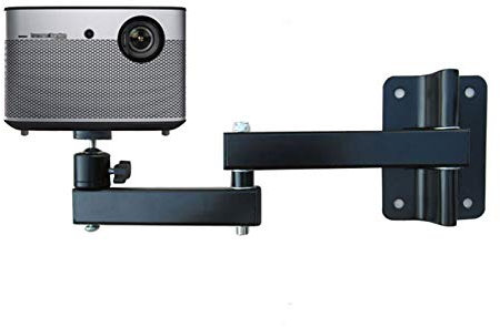 DYPASA Projector Mount Black Projector Mount Stand, Strong Universal Projector Wall Mount Bracket Full Motion 360 Rotate Tilt 30kg Profile Extendable Wall Distance Ceiling Mount with Tray