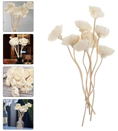 Beavorty Bastoncini Diffusore in Rattan Con Fiori Secchi Per Aromaterapia Accessori Profumazione Casa Senza Fuoco Bastoncini Profumatori Per Ambienti Eleganti 8.7 Pollici Set Da 9 Pezzi