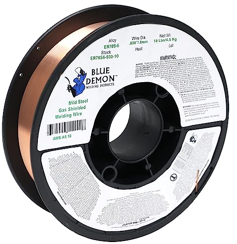 Blue Demon ER70S6 X .030 X 10 LB MIG/GMAW Carbon Steel Welding Wire, All Position, Low Spatter, Formulated to Provide Porosity-Free, X-Ray Quality Welds