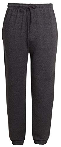LUXE DIVA Men's Trouser Elasticated Joggers Cuffed Sweatpants Zip Pockets Gym Sports Casual Trousers Active Fleece Jogger Sweatpants Zip Pockets S-XXL (UK, Alpha, L, Regular, Regular, Charcoal)