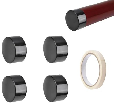 UFURMATE Handlauf-Endkappe, 4 Stück, schwarz, Kunststoff, runde Handlauf-Endkappen, Treppenstufen, Handlauf-Endabdeckung, Handlaufbeschläge für 50 mm Handlauf