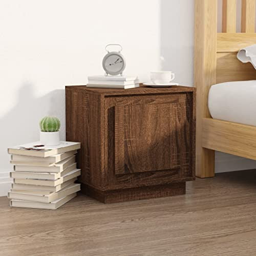 FENLAX Table de Chevet Chêne Marron 44x35x45 cm Bois d'ingénierie Résistance à l'humidité Table de Nuit Matériau Durable Meubles de Chambre à Coucher Offre Grand Espace de Rangement Garder