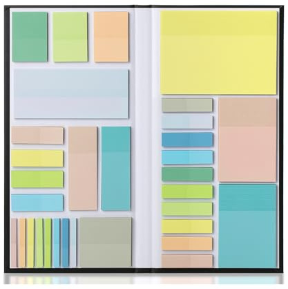Mr. Pen- Transparent Sticky Note Set, 1650 Sheets, Pastel Colors, Divider Sticky Note Dividers Tabs