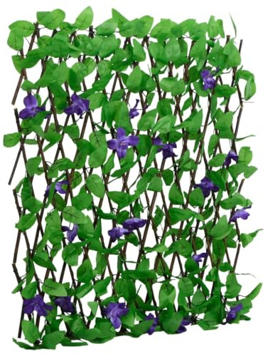 vidaXL Rankgitter mit Künstlichem Efeu 5 STK., Sichtschutz Pflegeleicht Erweiterbar, Spalier für Terrasse Balkon Garten, Efeuzaun Hecke, 180x70cm